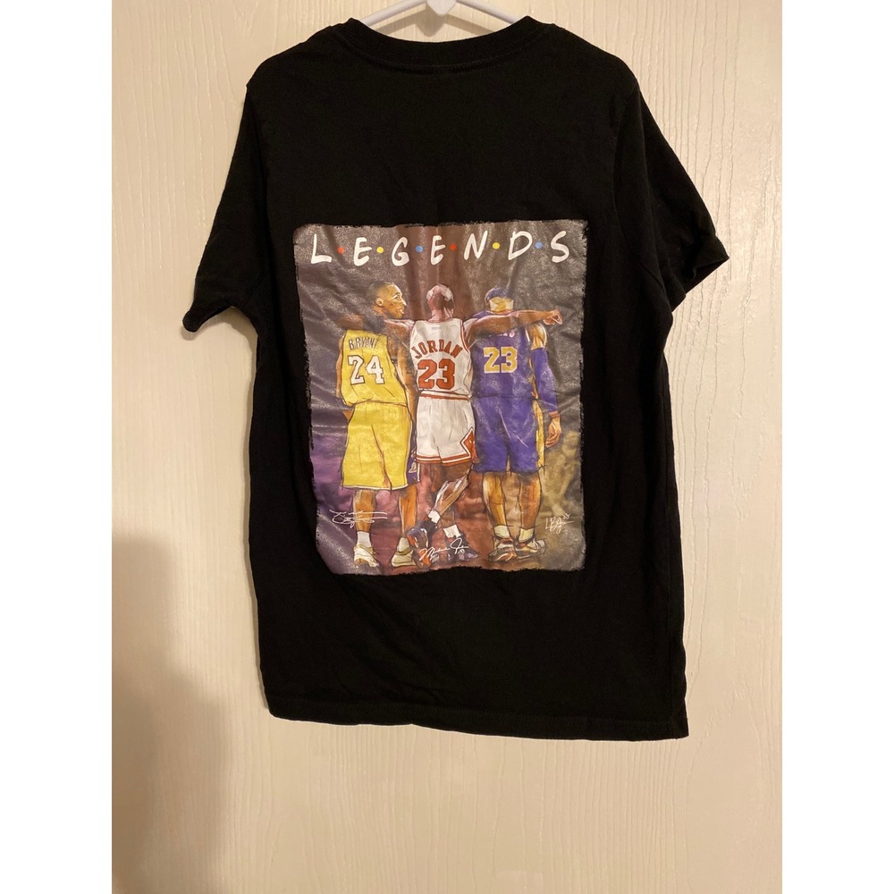 Circle Clothing Kids Legends Basketball T-Shirt Kobe Jordan LeBron Black L 0197